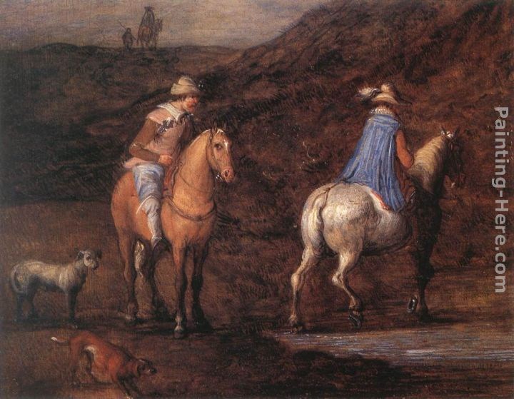 Jan the elder Brueghel Travellers on the Way [detail 1]
